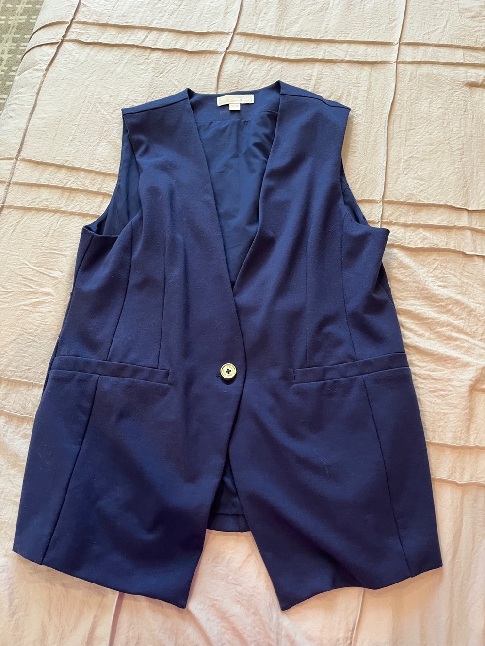 MICHAEL Michael Kors Navy Sleeveless Tailored Vest